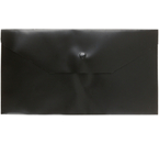 Папка-конверт пластиковая на кнопке «Стамм.» С6+, толщина пластика 0,15 мм, черная