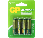 Батарейка солевая GP Greencell, AA, R6, 1.5V, 4 шт.