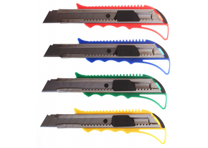 Нож канцелярский усиленный OfficeSpace, ширина лезвия 18 мм, ассорти