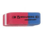 Ластик Brauberg Assistant 80, 41×14×8 мм, красный с синим