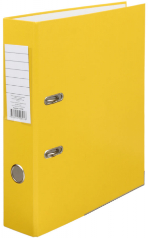 Папка-регистратор «Эко» с односторонним ПВХ-покрытием корешок 70 мм, желтый
