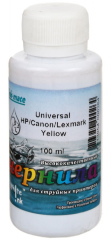Чернила WI Universal HP/Canon/Lexmark (водорастворимые) 100 мл, желтые