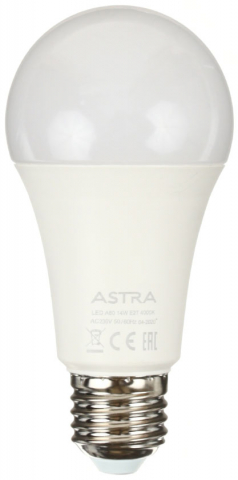 Лампа светодиодная Astra А60 14W, 230V, цоколь E27, 4000К, 1150 лм, холодный свет